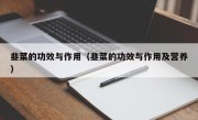 韭菜的功效与作用（韭菜的功效与作用及营养）