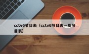 cctv6节目表（cctv6节目表一周节目表）