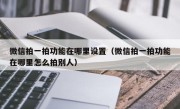 微信拍一拍功能在哪里设置（微信拍一拍功能在哪里怎么拍别人）