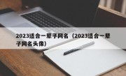 2023适合一辈子网名（2023适合一辈子网名头像）