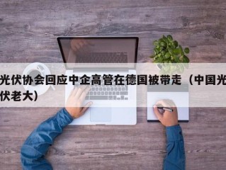 光伏协会回应中企高管在德国被带走（中国光伏老大）