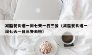 减脂餐食谱一周七天一日三餐（减脂餐食谱一周七天一日三餐表格）