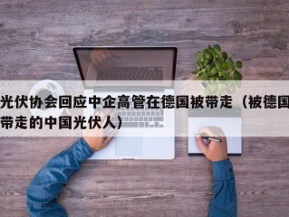光伏协会回应中企高管在德国被带走（被德国带走的中国光伏人）