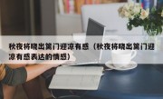 秋夜将晓出篱门迎凉有感（秋夜将晓出篱门迎凉有感表达的情感）