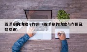 西洋参的功效与作用（西洋参的功效与作用及禁忌症）