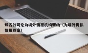 知名公司沦为境外情报机构帮凶（为境外提供情报罪案）