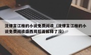沈律言江稚的小说免费阅读（沈律言江稚的小说免费阅读盛西周后面解释了没）