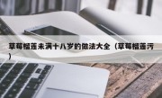 草莓榴莲未满十八岁的做法大全（草莓榴莲污）