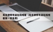 毒舌律师粤语在线观看（毒舌律师粤语在线观看第一季免费）